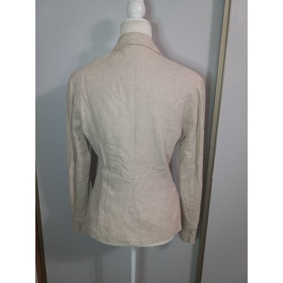 Hugo Buscati Milano 8 Tan Linen Lined Classic Vintage Casual Business Jacket - Picture 2 of 6